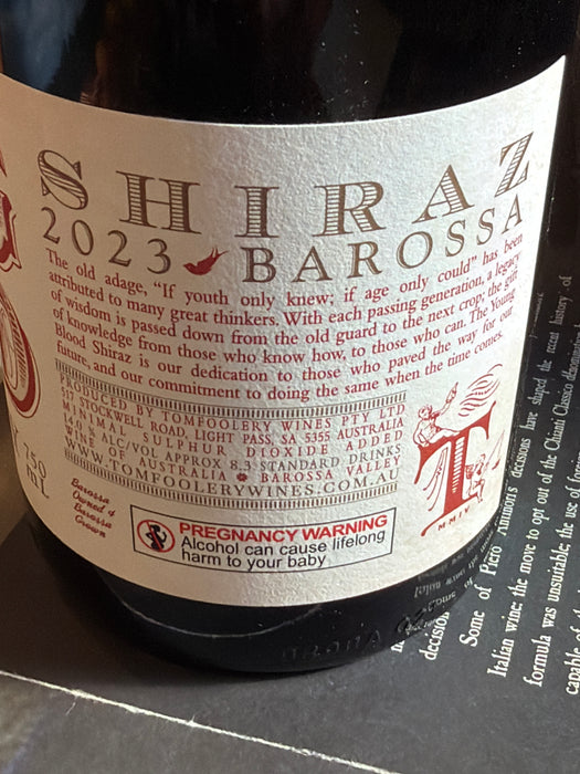 Tomfoolery Young Blood Shiraz