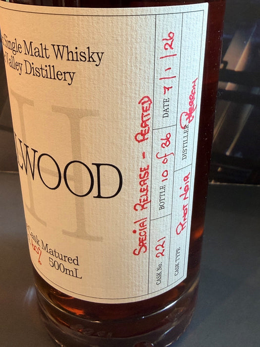 Hillwood Whisky - Pinot Noir Cask Peated 60% abv (Extremely Limited)